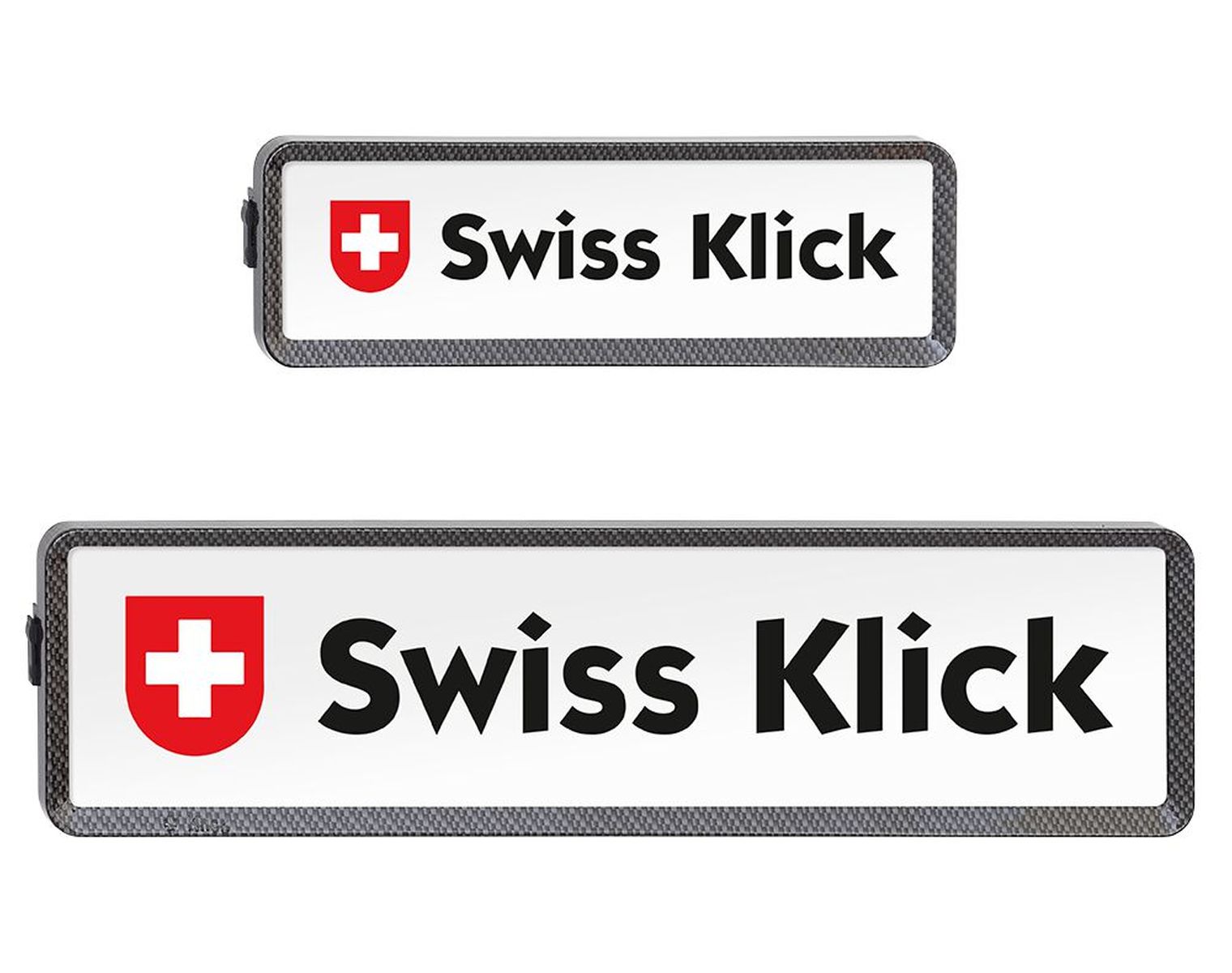 SwissKlick Kit de cadres de plaques d'immatriculation en carbone, 30 x 8 cm/50 x 11 cm