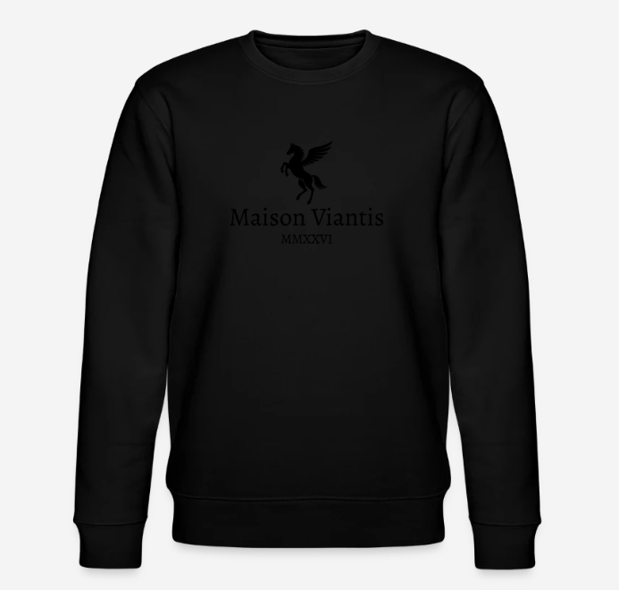 Maison Viantis Pullover Schwarz Bestickt