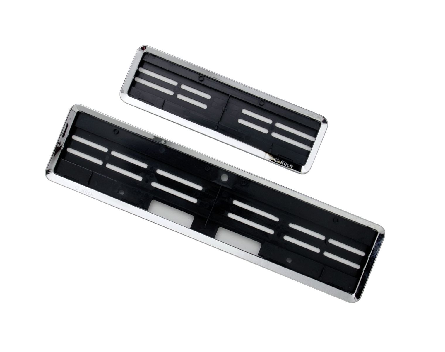 SwissKlick Kit de cadres pour plaques d'immatriculation chrome brillant, 30 x 8 cm/50 x 11 cm