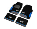 WRC Autoteppich, 4-teilig, Blue Race, schwarz/blau