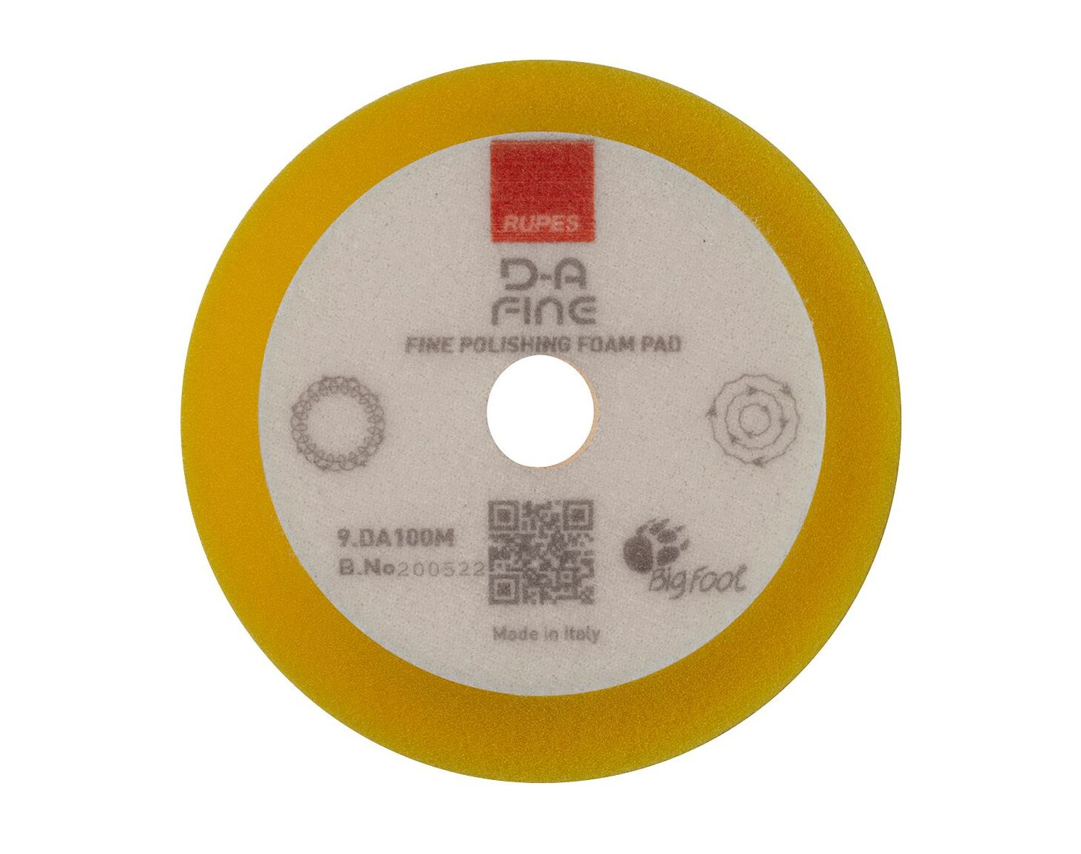 RUPES Tampon de polissage D-A FINE, jaune, 80mm