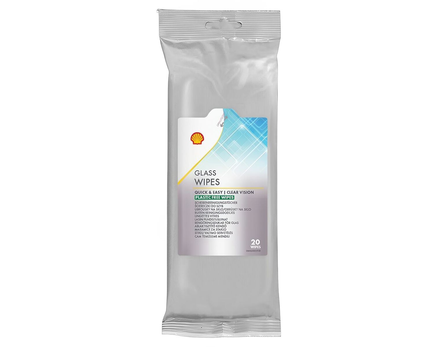 SHELL Lingettes Nettoyantes pour Vitres, Contenu 20 pièces
