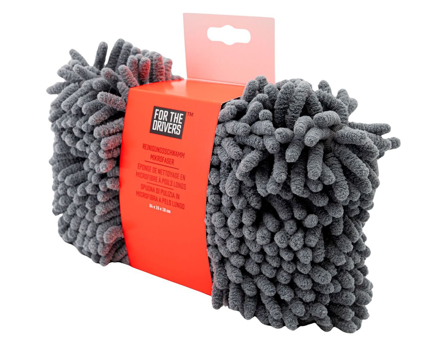 POUR LES CONDUCTEURS Éponge de nettoyage en microfibre poils longs, grise