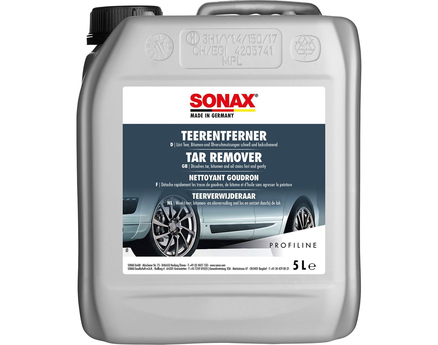 SONAX Détachant Goudron, 304, Bidon de 5 litres