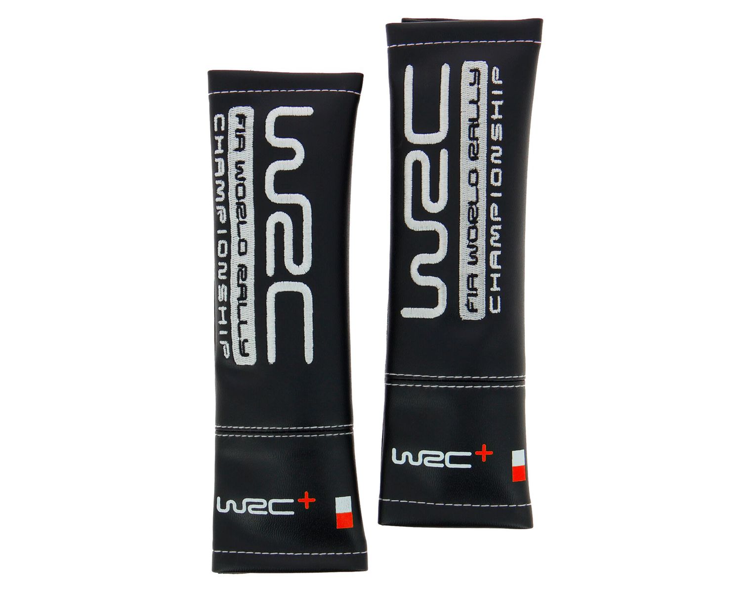 WRC Gurtpolster, schwarz mit Logo, 2 Stück